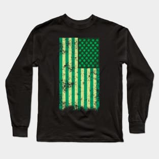 Irish American Shamrock Flag (Green) Long Sleeve T-Shirt